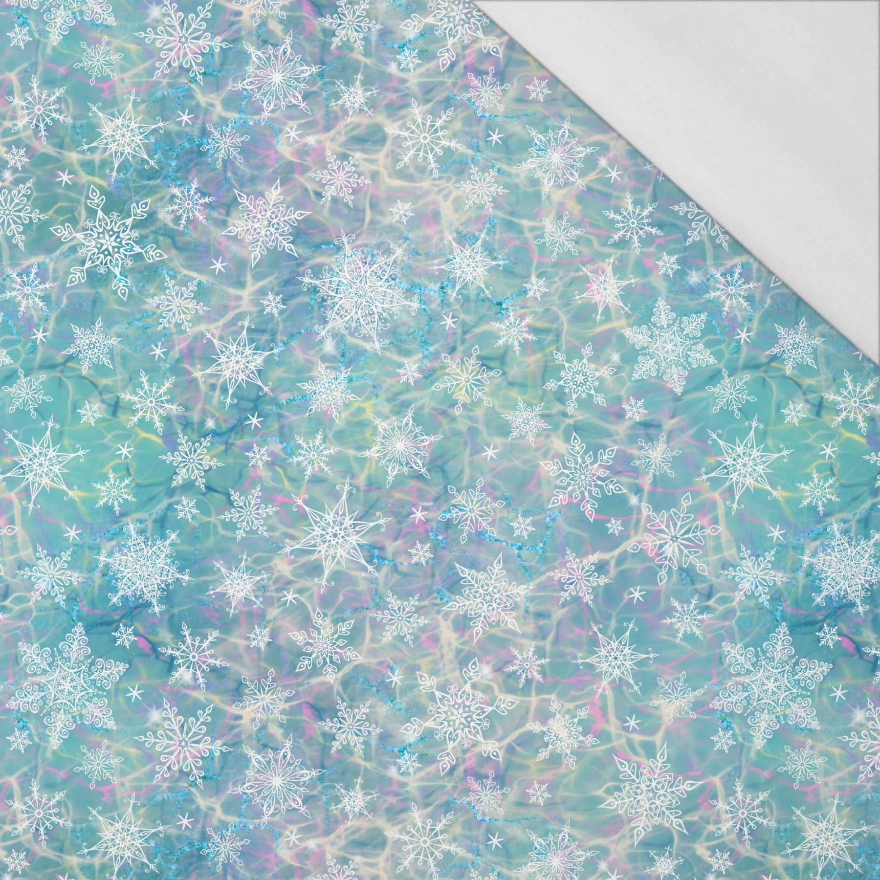 SNOWFLAKES PAT. 2 / RAINBOW OCEAN pat. 2 - single jersey with elastane 