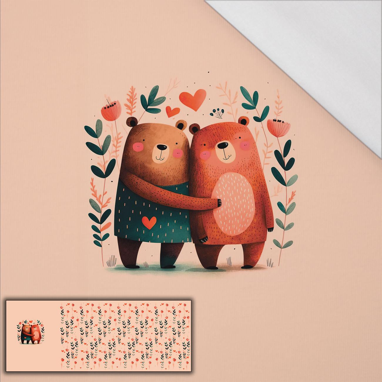 BEARS IN LOVE 3 - SINGLE JERSEY PANORAMIC PANEL (60cm x 155cm)