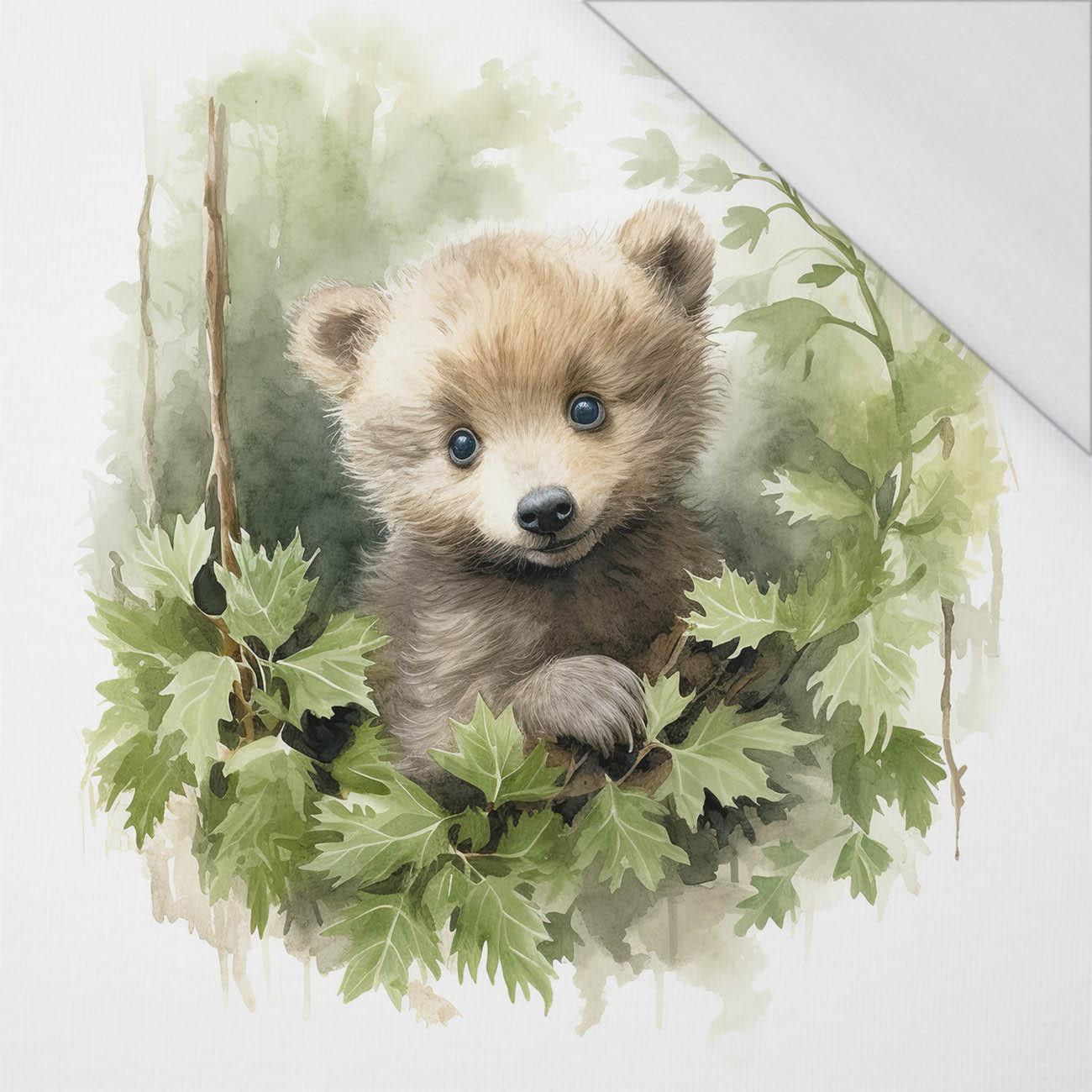 WATERCOLOR LITTLE BEAR - panel (75cm x 80cm) SINGLE JERSEY PANEL