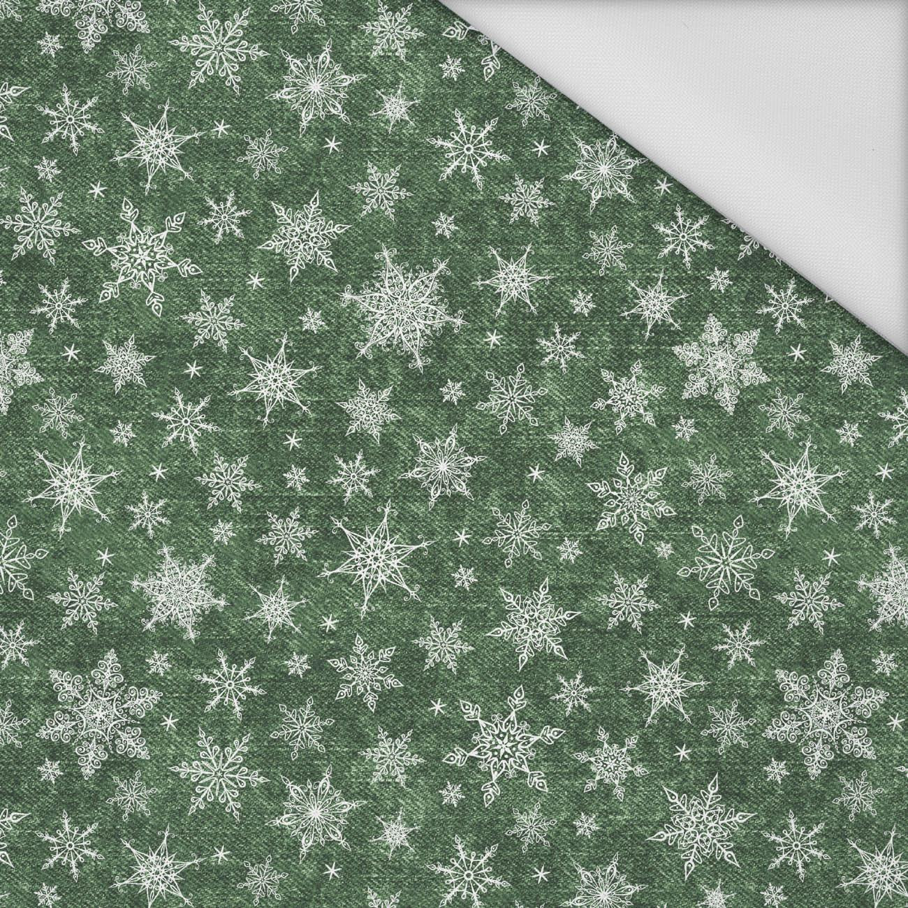 SNOWFLAKES PAT. 2 / ACID WASH BOTTLE GREEN - Waterproof woven fabric