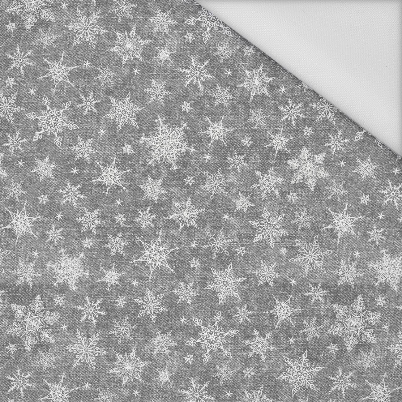 SNOWFLAKES PAT. 2 / ACID WASH GREY  - Waterproof woven fabric