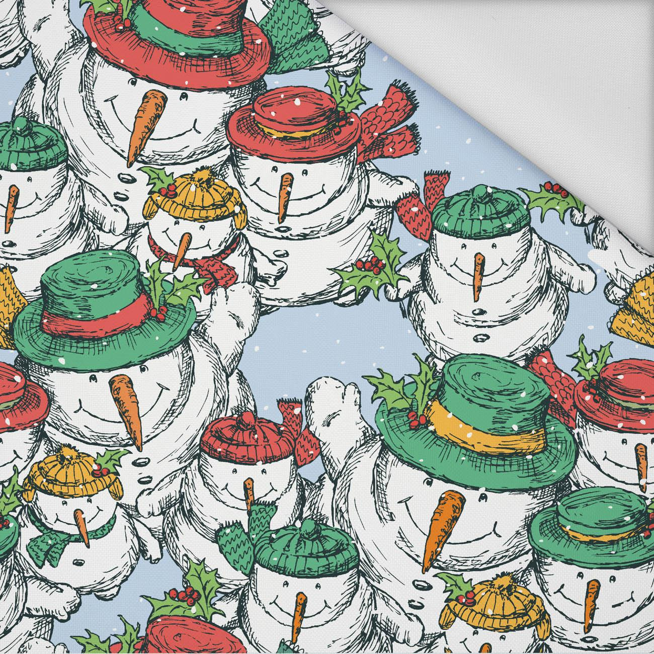 SNOWMEN IN CAPS - Waterproof woven fabric