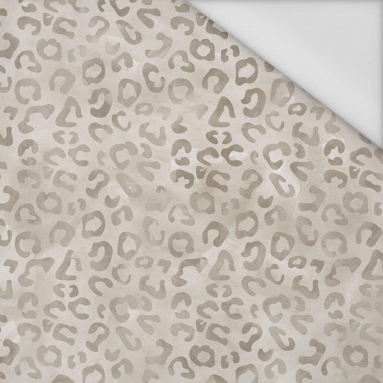 SPOTS / BEIGE (SNOW LEOPARDS) - Waterproof woven fabric