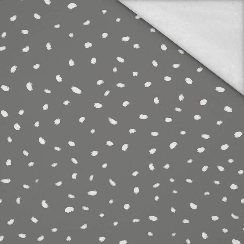 WHITE TRACES / dark grey (MAGICAL CHRISTMAS FOREST) - Waterproof woven fabric