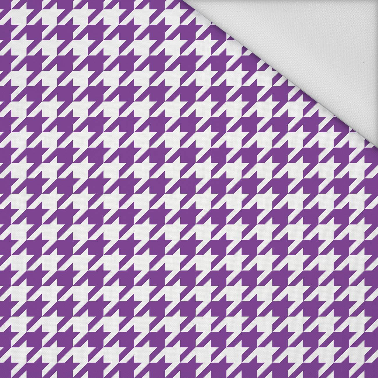 PURPLE HOUNDSTOOTH / WHITE - Waterproof woven fabric
