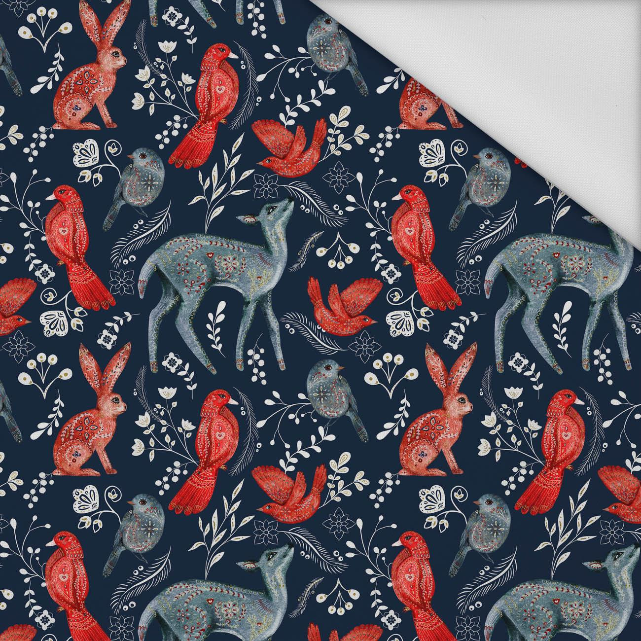 FOLK ANIMALS pat. 2 (FOLK FOREST) - Waterproof woven fabric