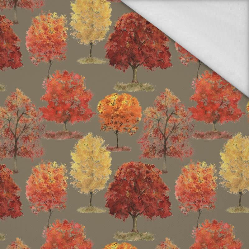 AUTUMN TREES / khaki (PUMPKIN GARDEN) - Waterproof woven fabric