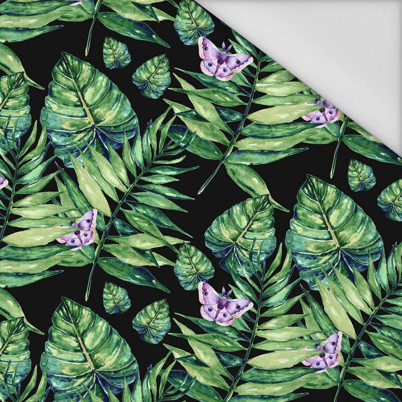 MINI LEAVES AND INSECTS PAT. 4 (TROPICAL NATURE) / black - Waterproof woven fabric