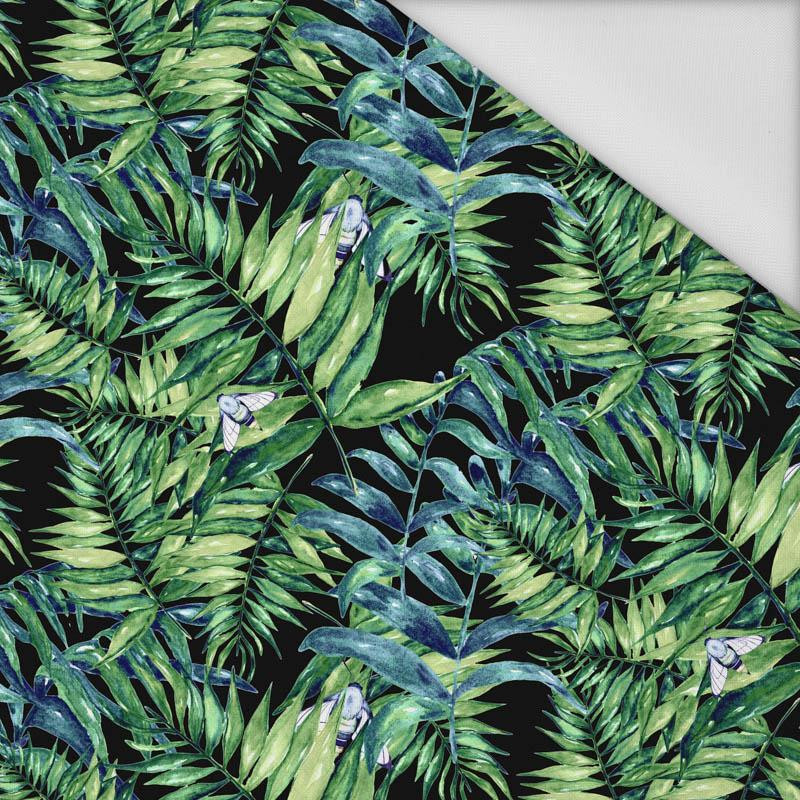 MINI LEAVES AND INSECTS PAT. 6 (TROPICAL NATURE) / black - Waterproof woven fabric