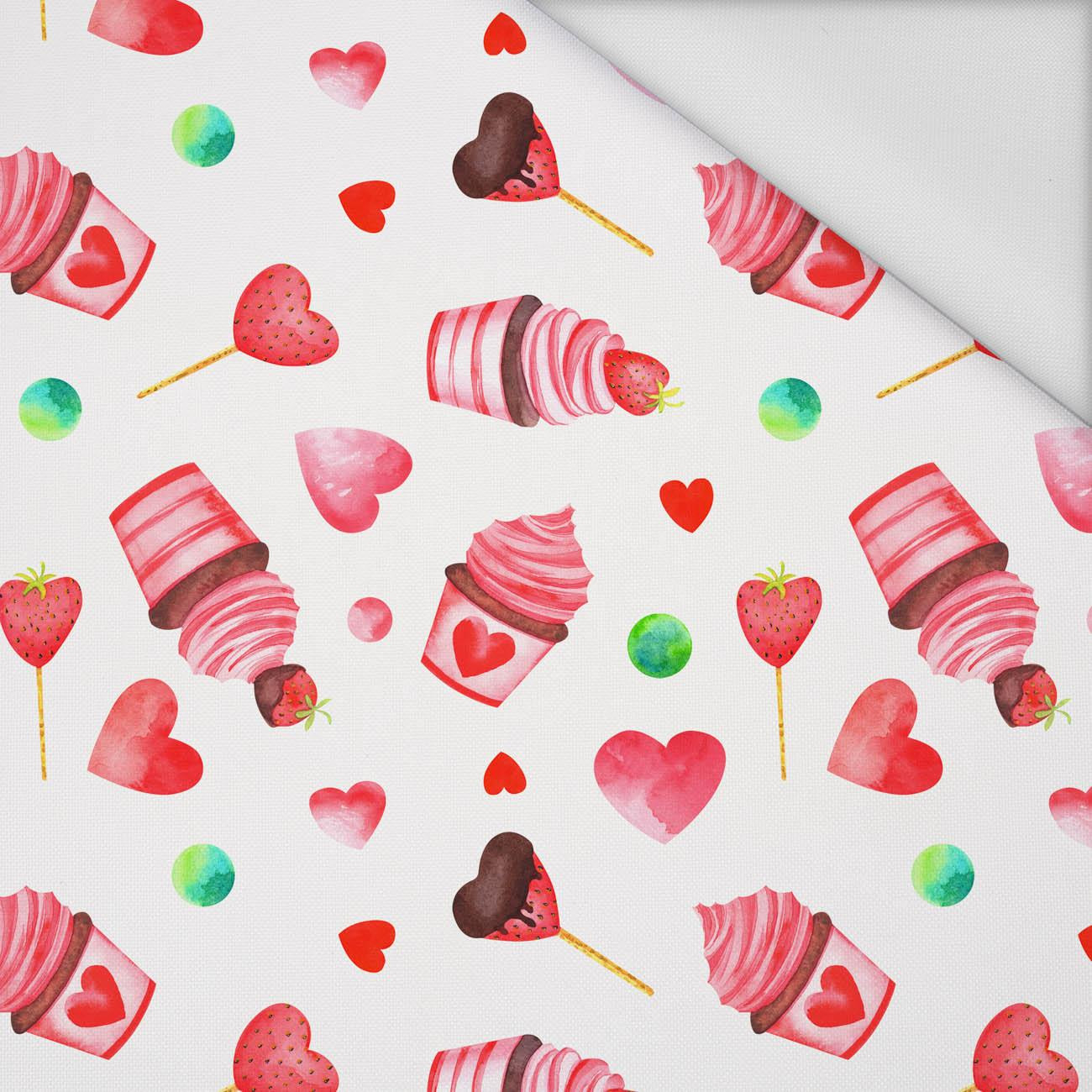 ICE CREAM AND STRAWBERRIES - Waterproof woven fabric