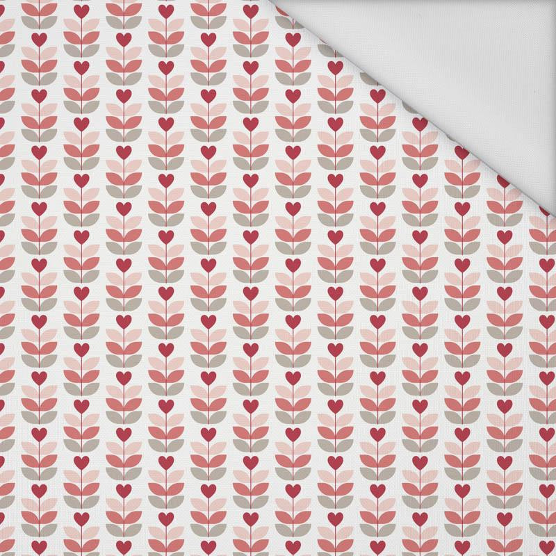 LOVE TULIPS / white (VALENTINE'S HEARTS) - Waterproof woven fabric