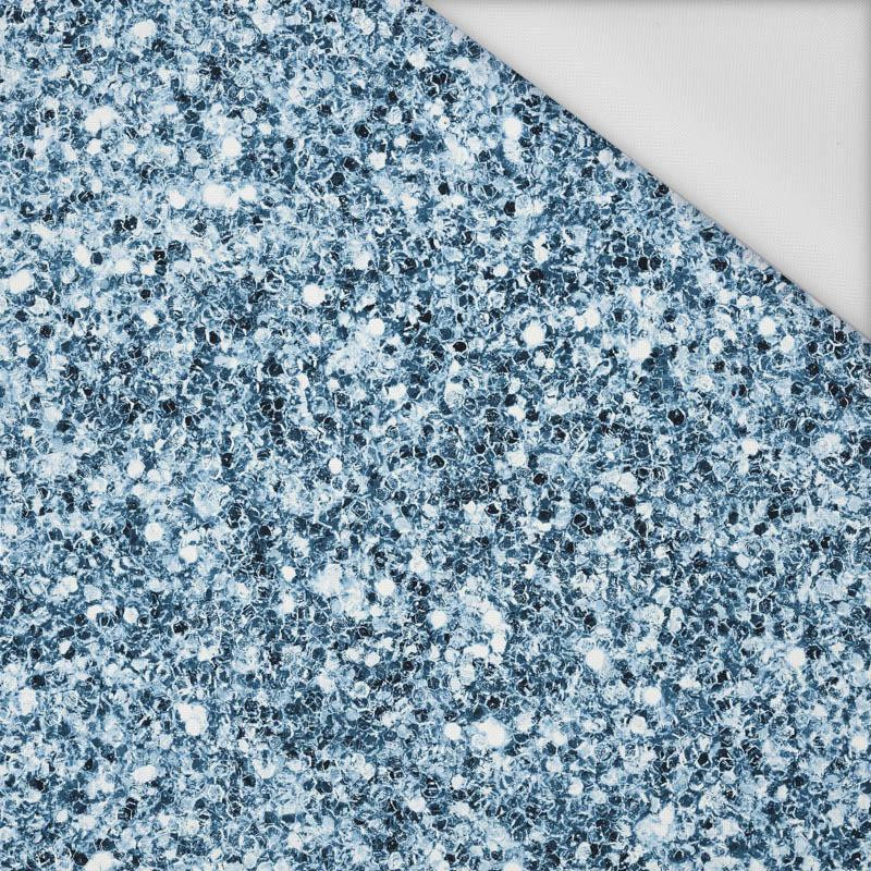 SEA BLUE GLITTER (DRAGONFLIES AND DANDELIONS) - Waterproof woven fabric