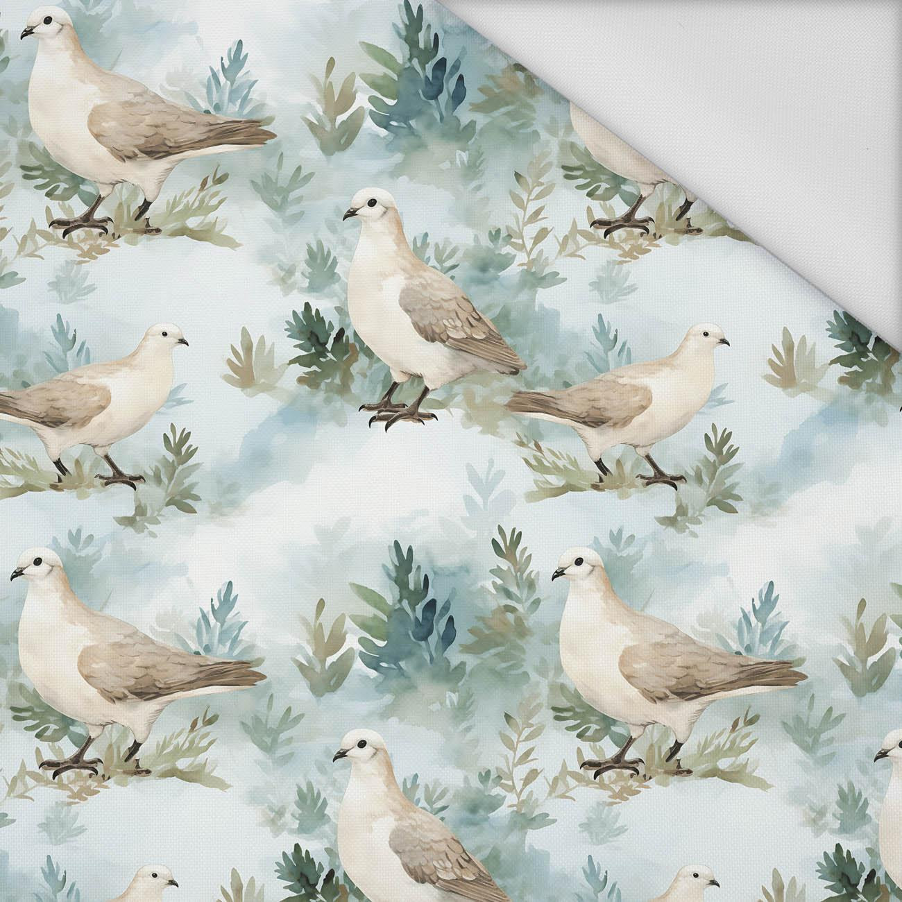 PASTEL BIRDS PAT. 2 - Waterproof woven fabric
