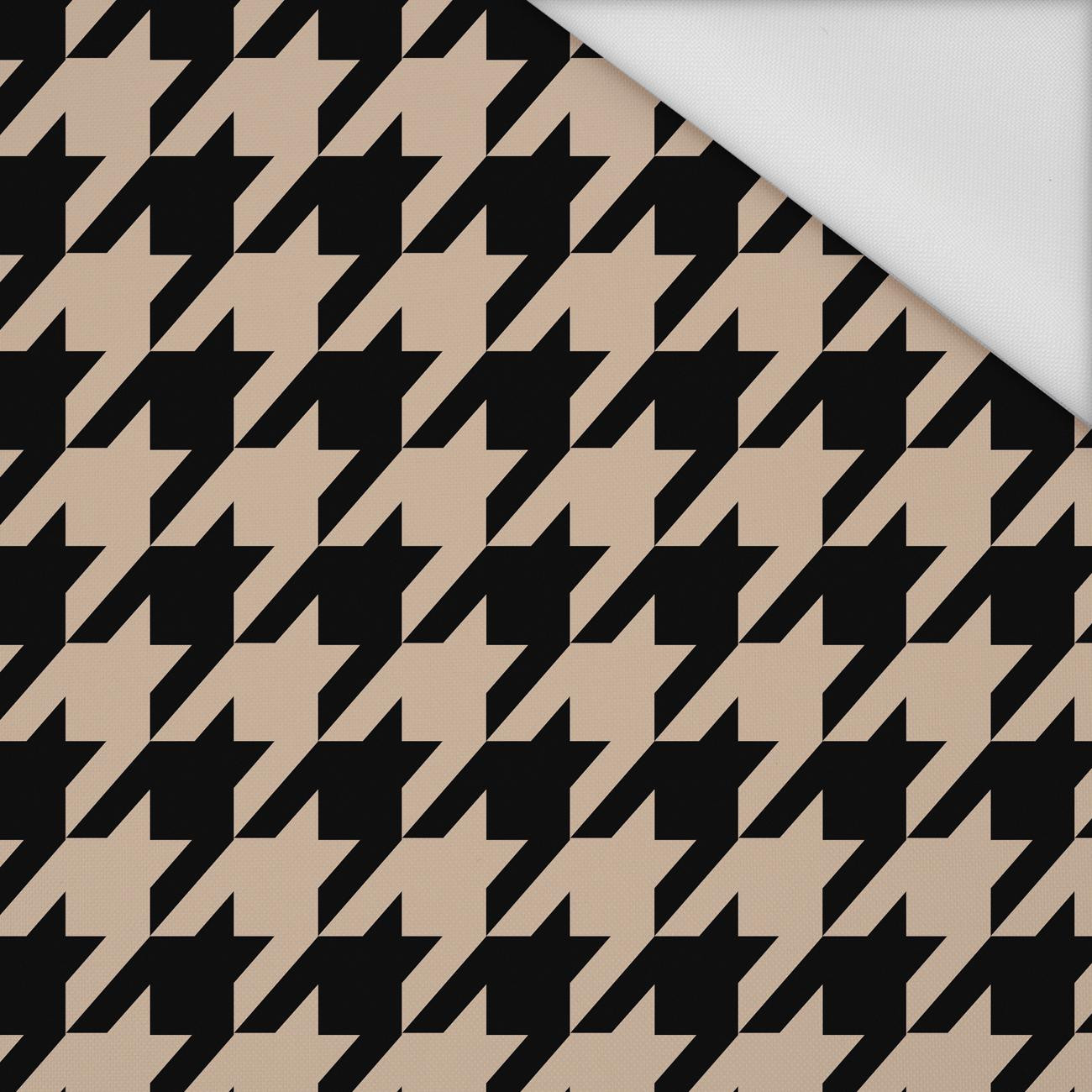 BLACK HOUNDSTOOTH / BEIGE - Waterproof woven fabric