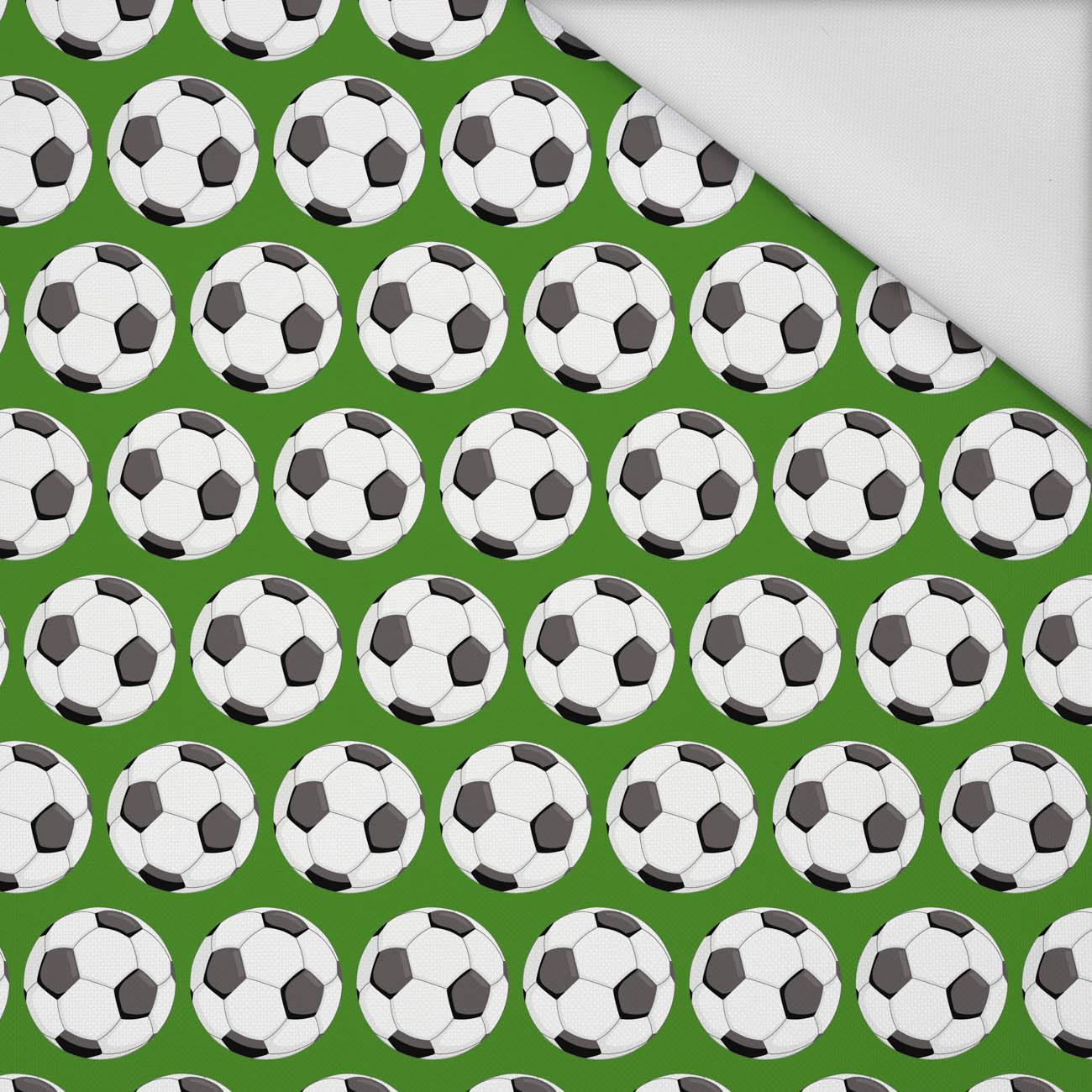 FOOTBALLS pat. 3 / green - Waterproof woven fabric