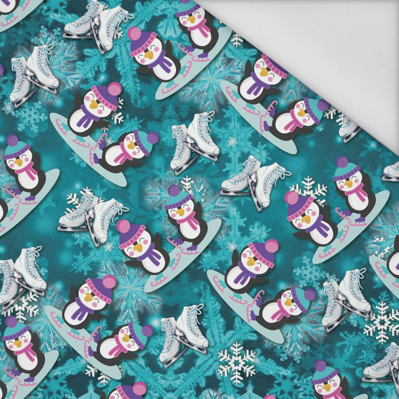 ICE SKATING PENGUINS PAT. 2 (PENGUINS) - Waterproof woven fabric