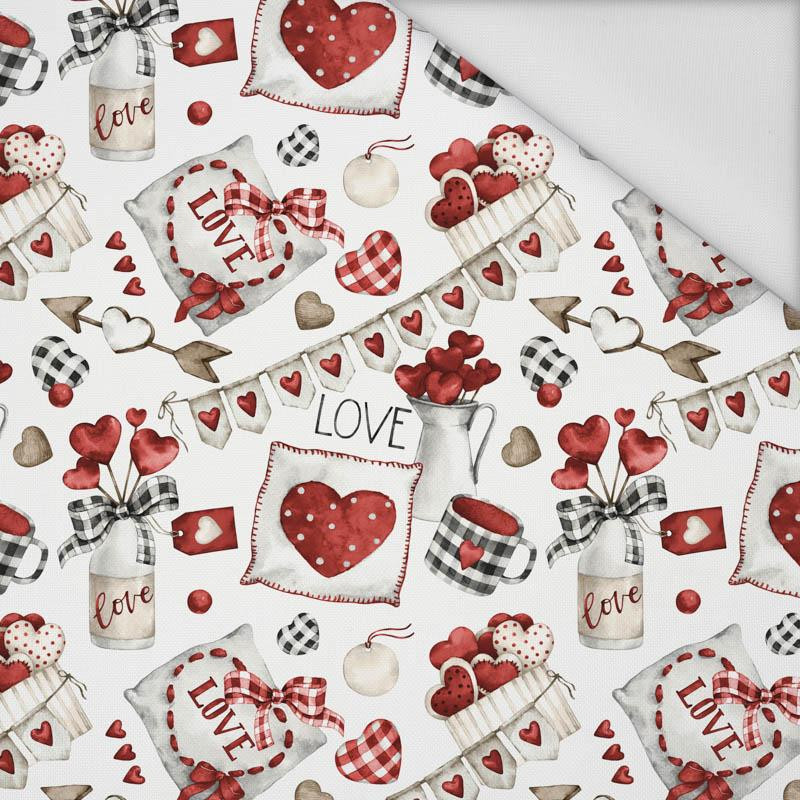 VALENTINE'S MIX PAT. 1 (CHECK AND ROSES) - Waterproof woven fabric