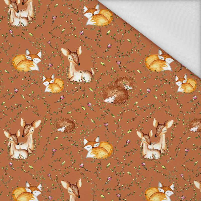 SLEEPING ANIMALS MIX (SLEEPING ANIMALS) / brown - Waterproof woven fabric