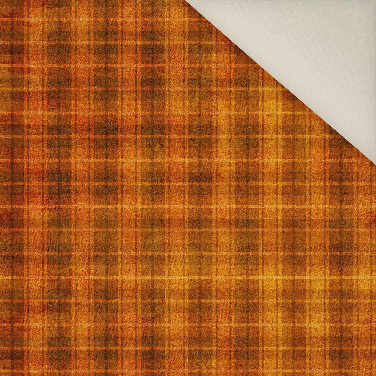 AUTUMN CHECK  / orange (AUTUMN COLORS)- Upholstery velour 