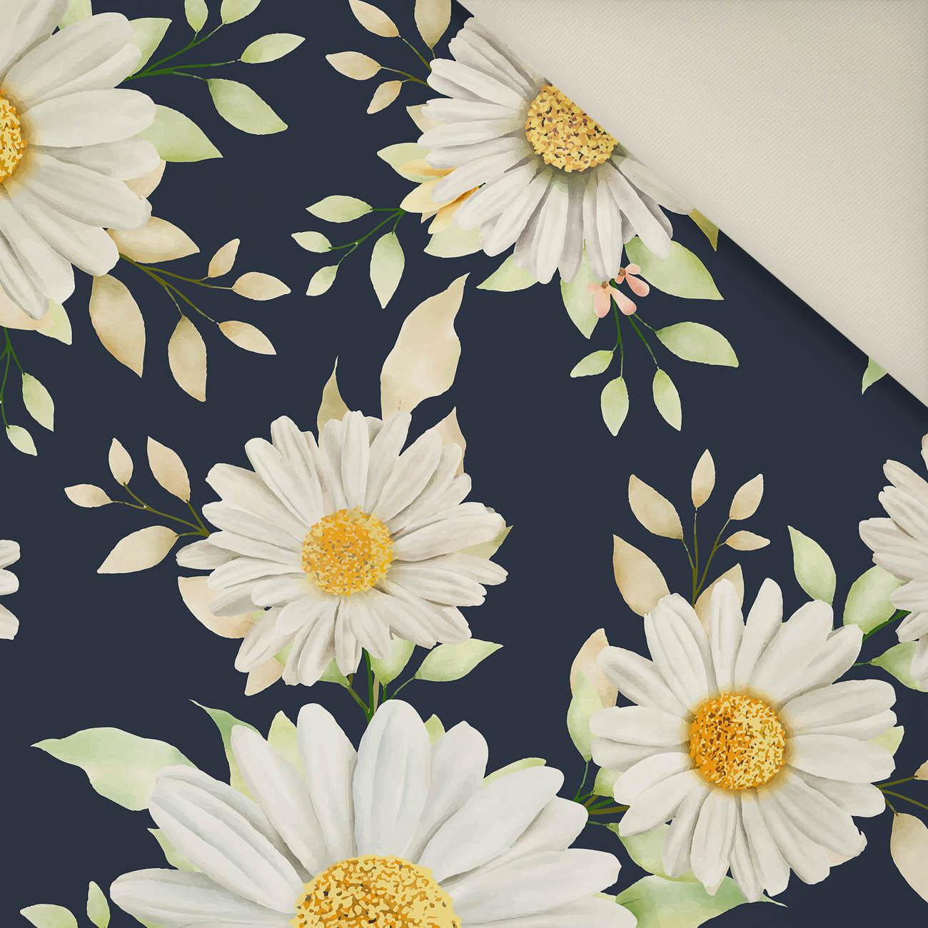 DAISIES PAT. 2 / dark blue- Upholstery velour 