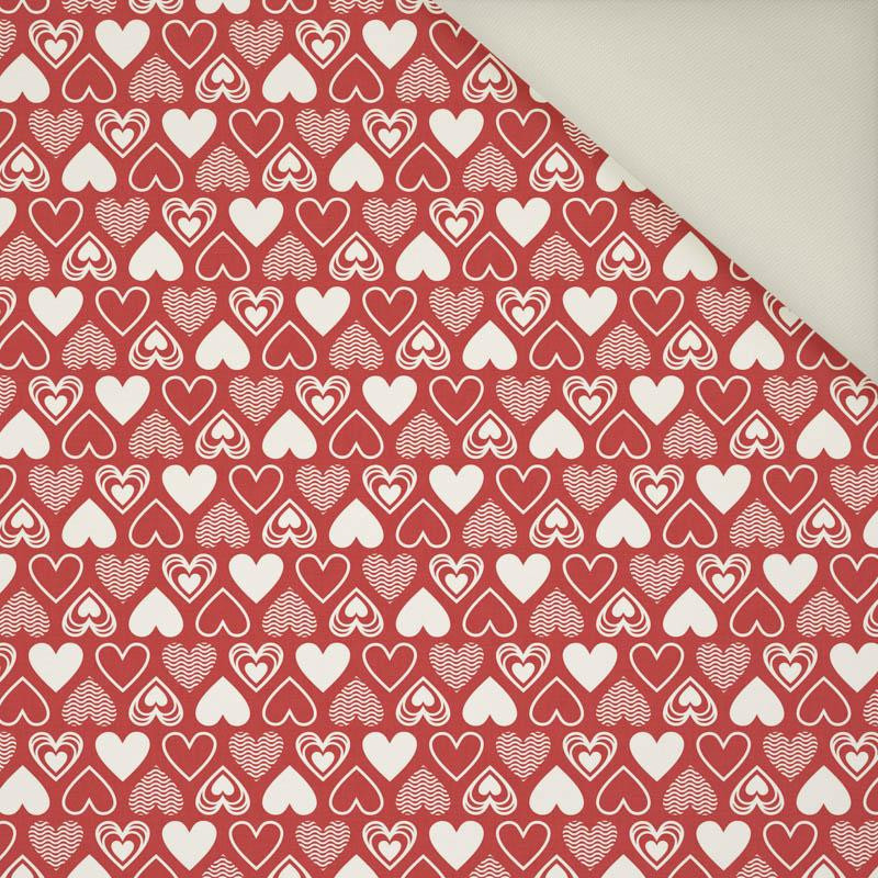 VALENTINE'S HEARTS pat. 2 / red (VALENTINE'S MIX)- Upholstery velour 