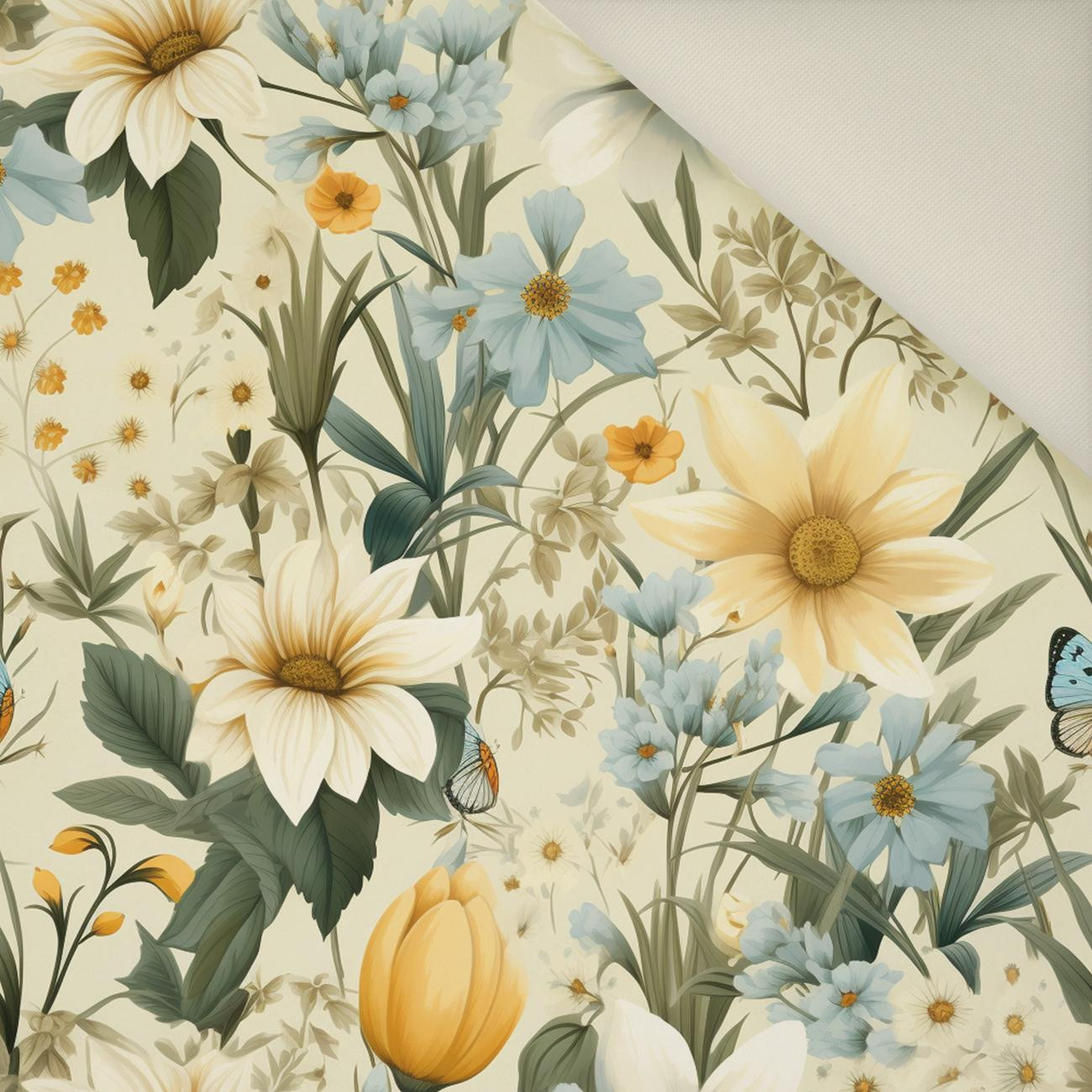 SPRING FLOWERS PAT. 3- Upholstery velour 