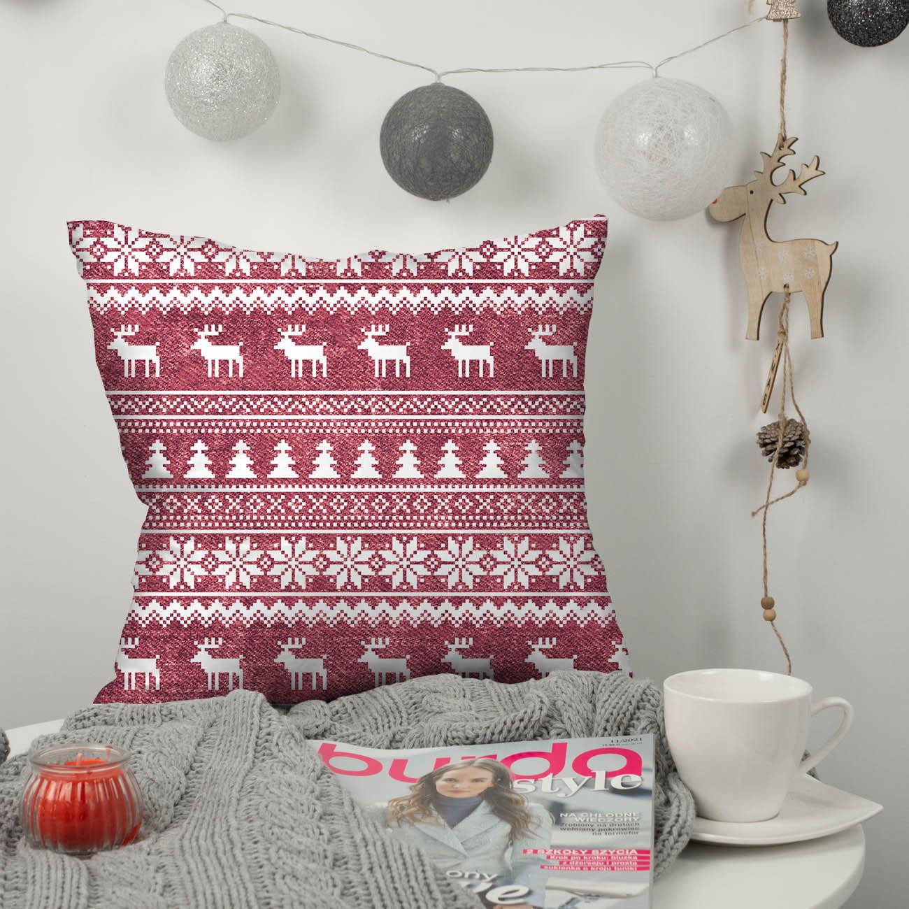 REINDEERS PAT. 2 / ACID WASH MAROON  - looped knit fabric