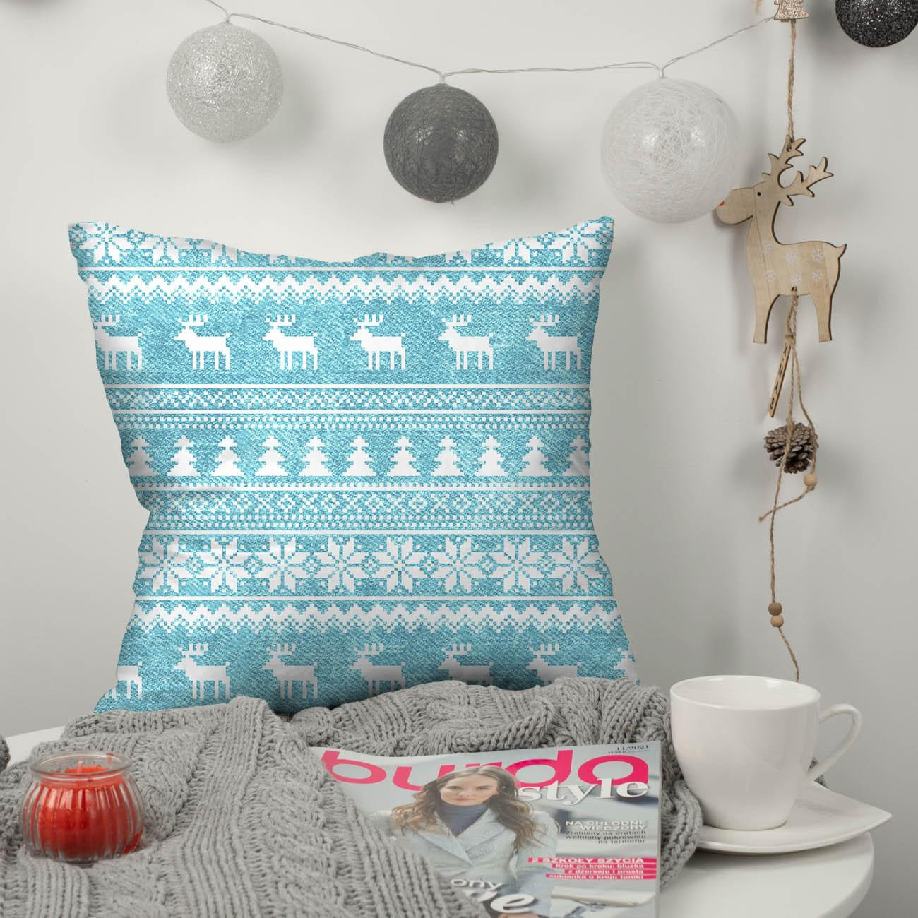 REINDEERS PAT. 2 / ACID WASH SEA BLUE - looped knit fabric