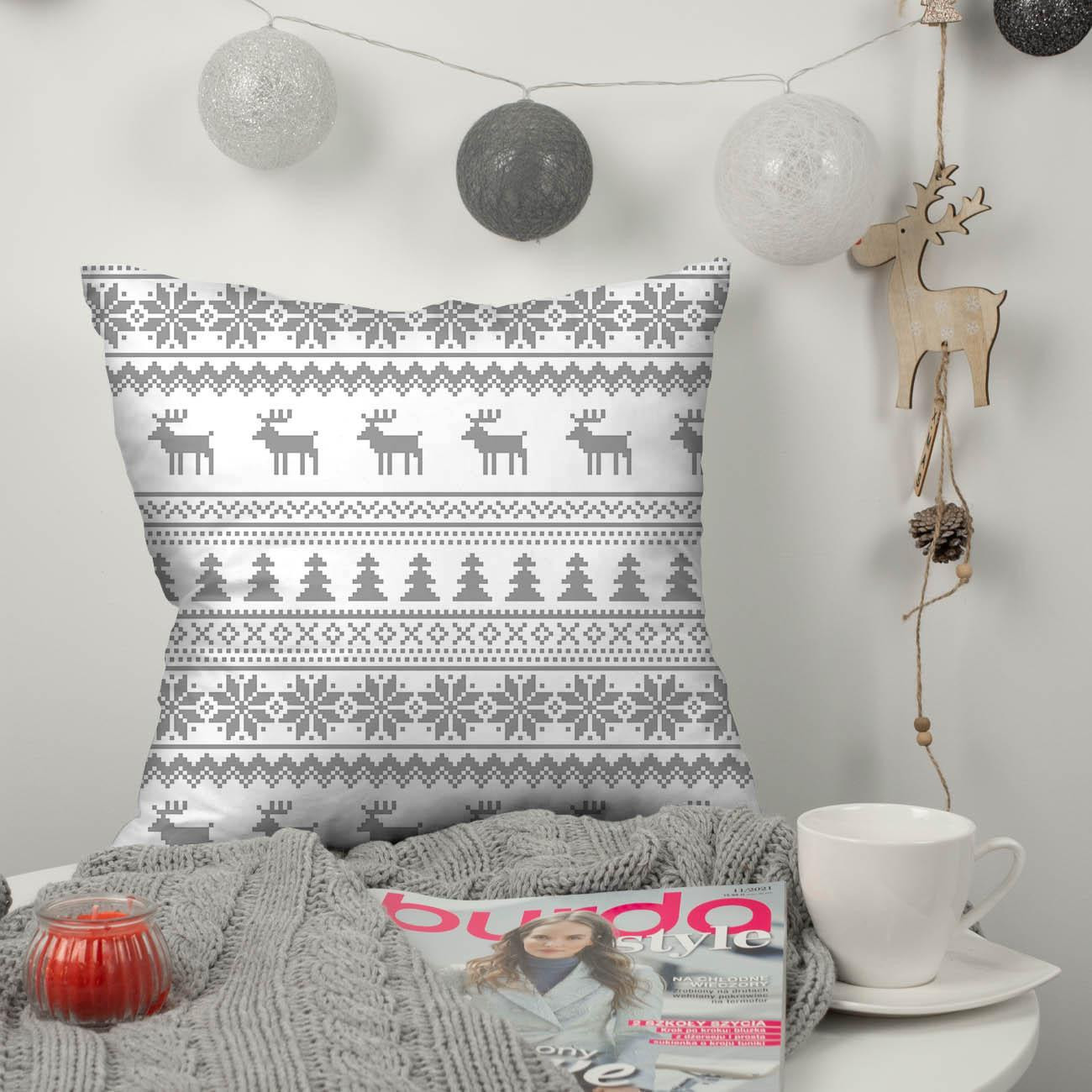 REINDEERS PAT. 2 /  light grey - Cotton woven fabric