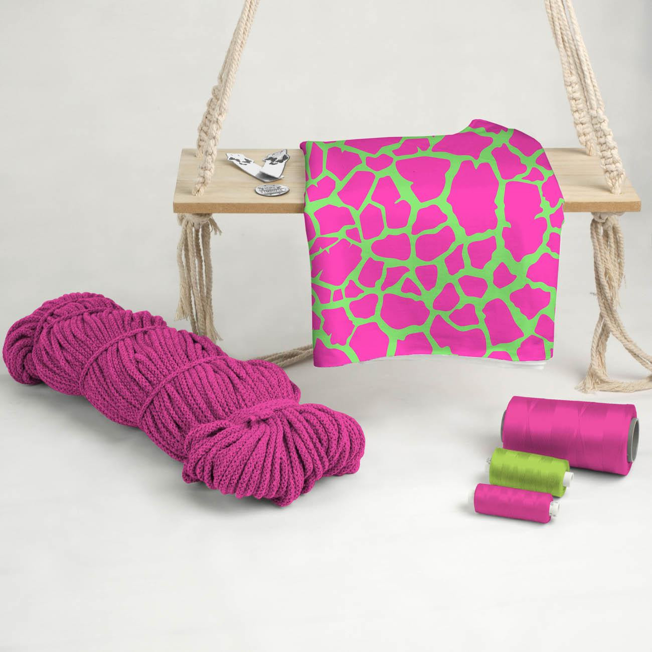 NEON SPOTS PAT. 4 - looped knit fabric