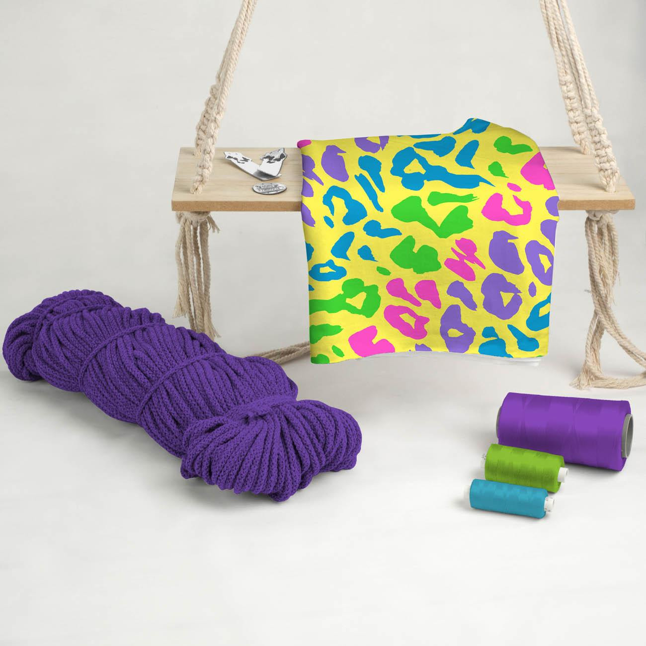NEON LEOPARD PAT. 2 - looped knit fabric