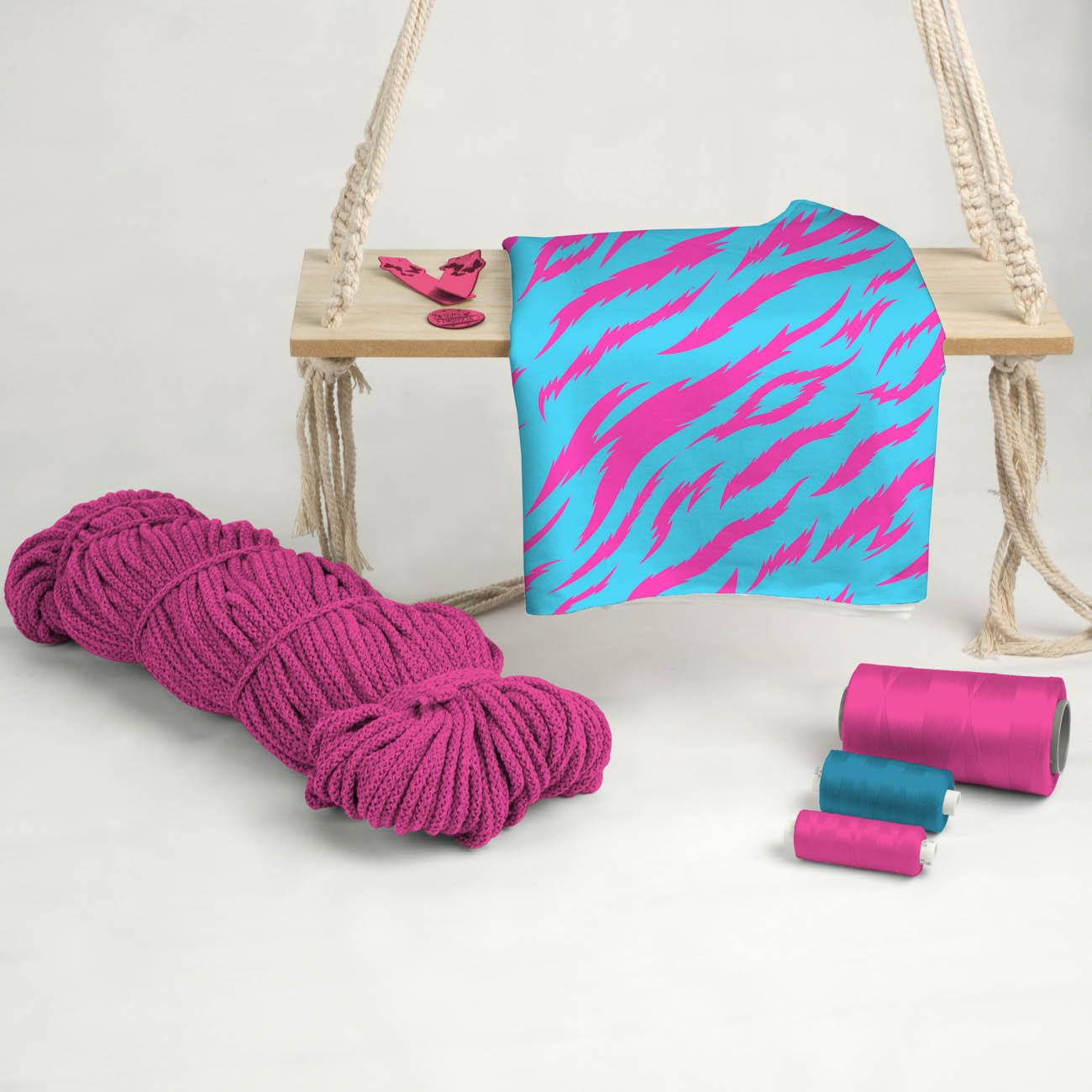 NEON ZEBRA PAT. 4 - Cotton woven fabric