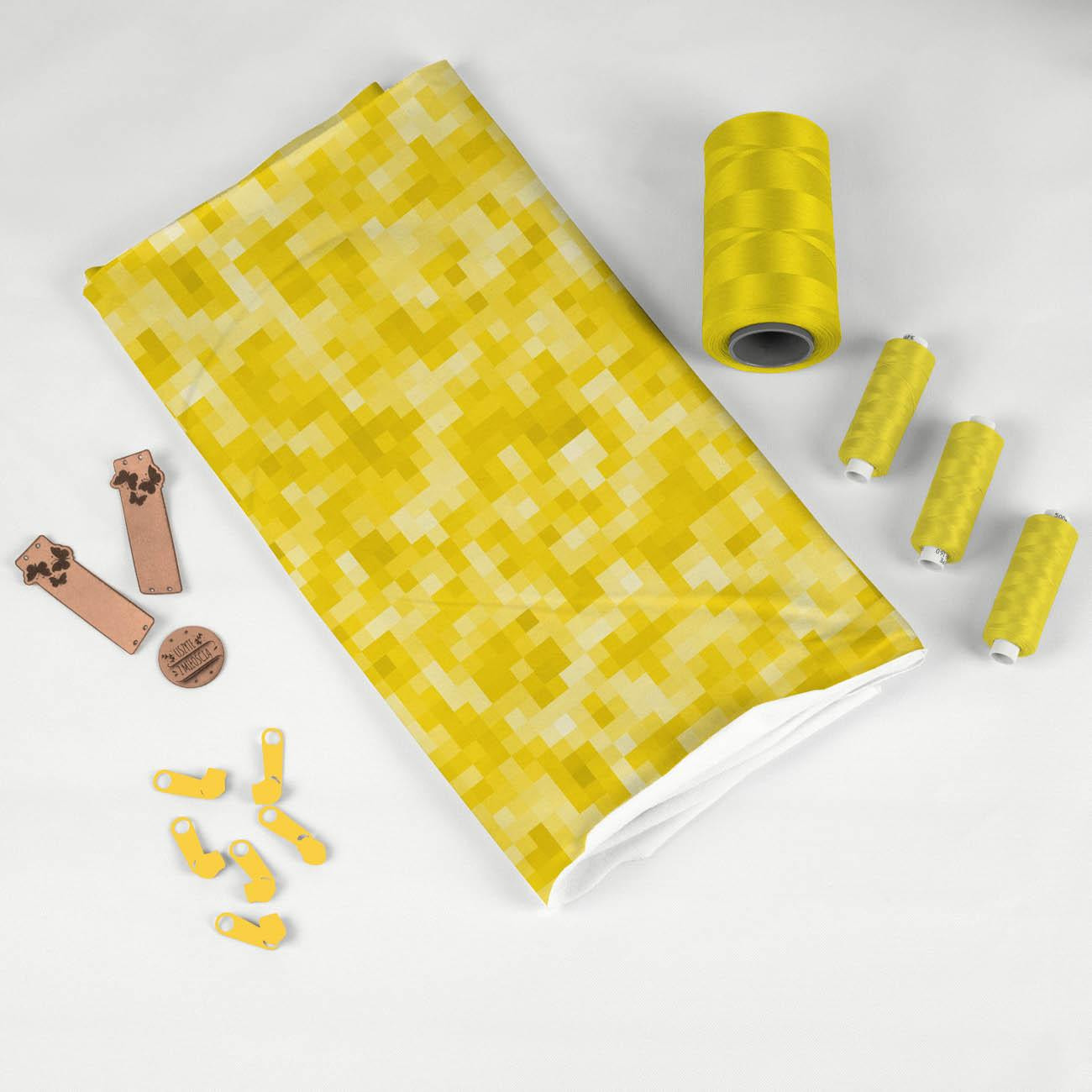 PIXELS pat. 2 / lemon - looped knit fabric