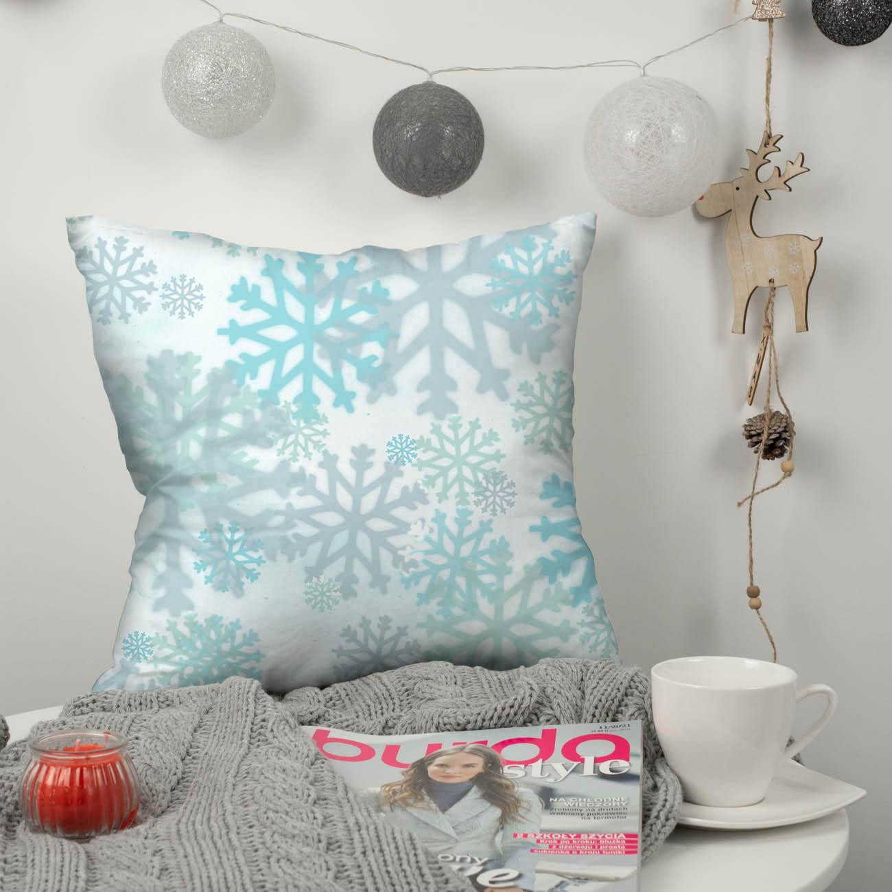 SNOWFLAKES pat. 4 (WINTER IN THE CITY) - single jersey with elastane 