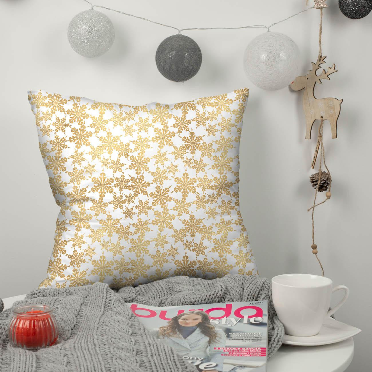 GOLDEN PAPER SNOWFLAKES (WHITE CHRISTMAS)- Upholstery velour 