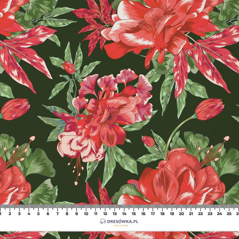 AZALEAS (RED GARDEN) - Waterproof woven fabric