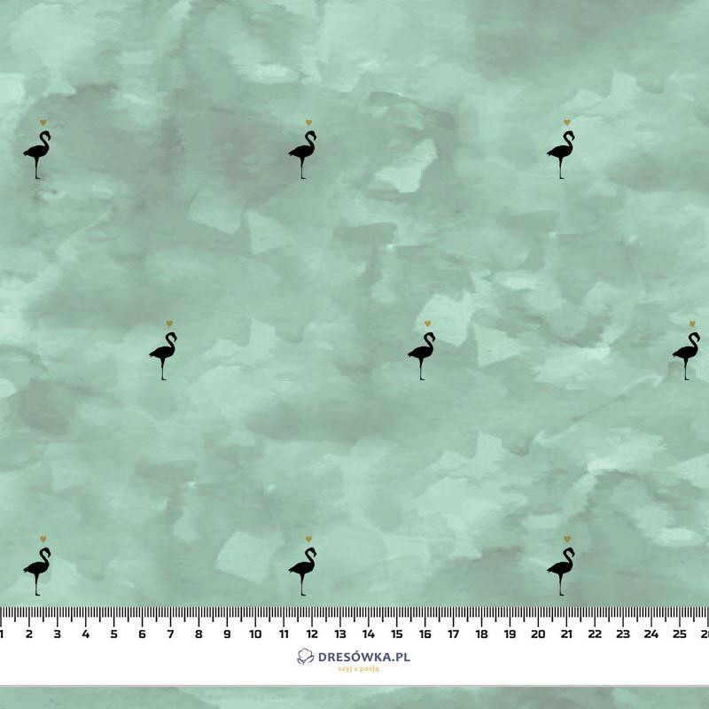 FLAMINGOS (minimal) / CAMOUFLAGE pat. 2 (modern mint) - Cotton woven fabric