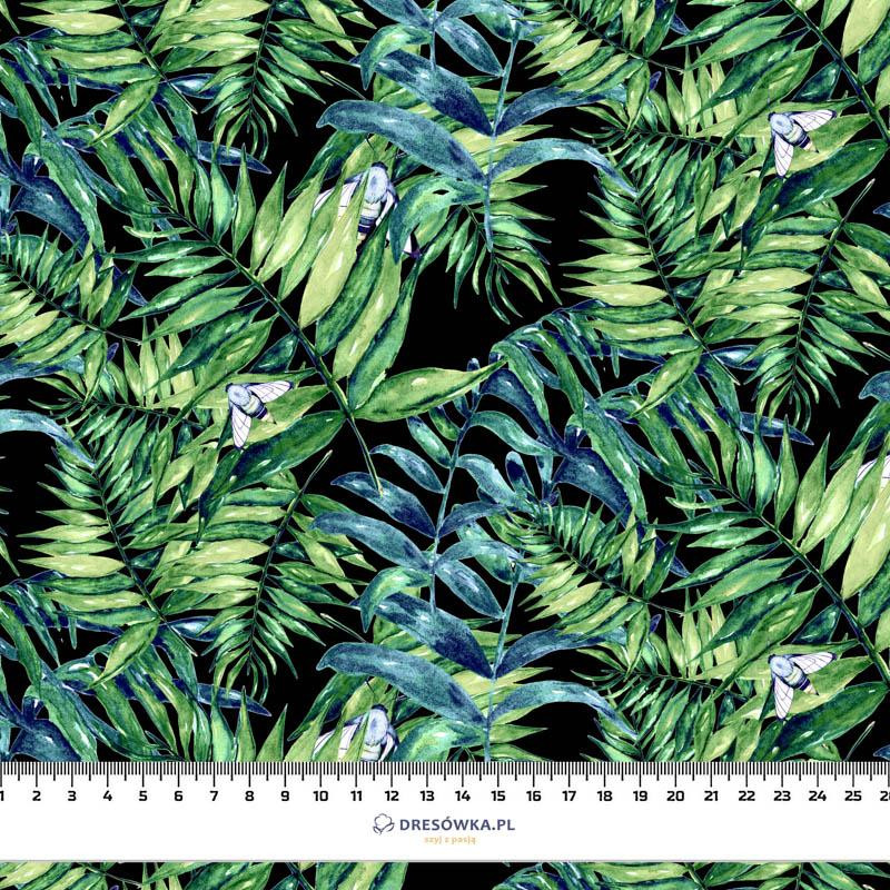 MINI LEAVES AND INSECTS PAT. 6 (TROPICAL NATURE) / black - Waterproof woven fabric