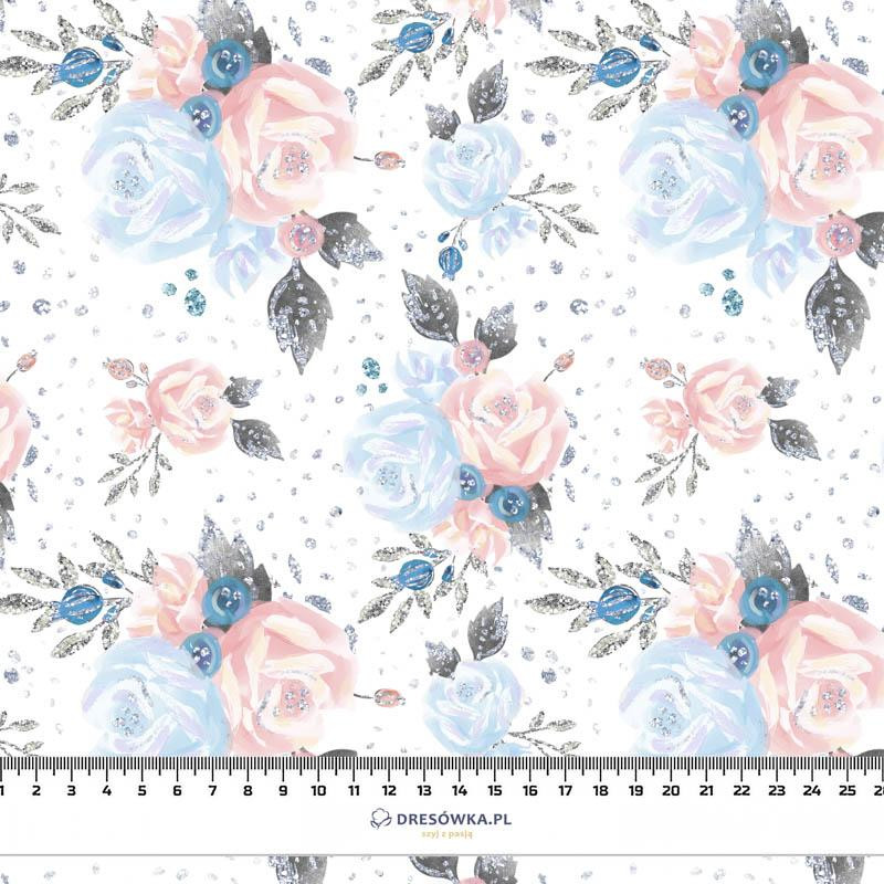 ICE FLOWER BOUQUET (ENCHANTED WINTER) - Cotton woven fabric