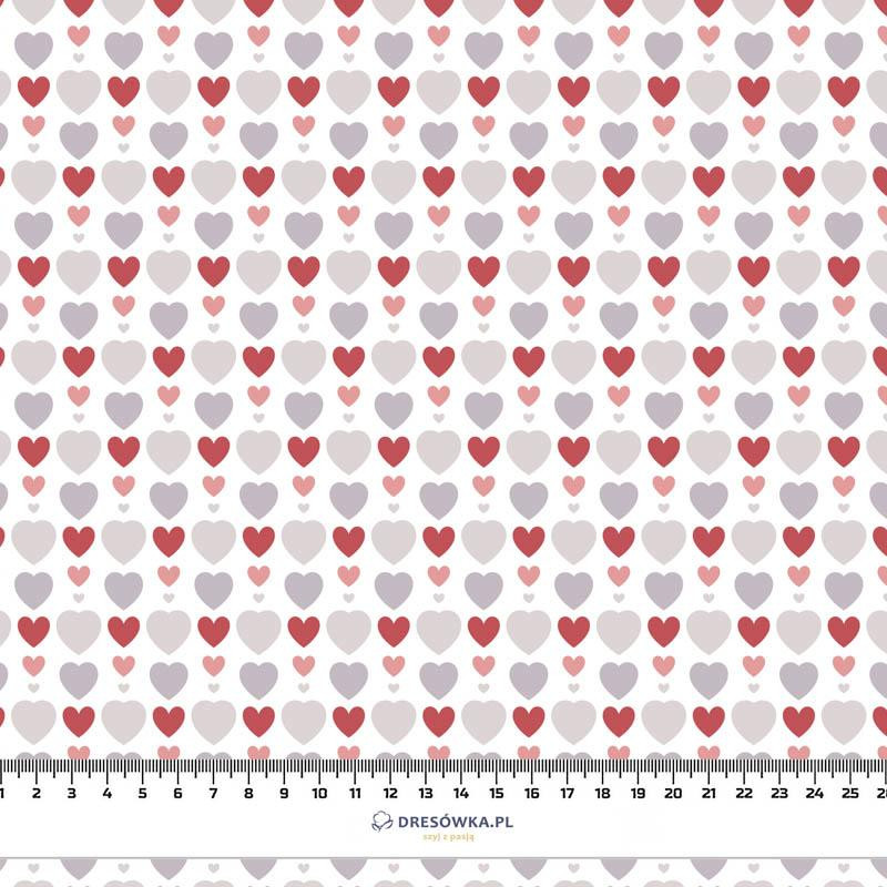 HEART BEADS / white (VALENTINE'S HEARTS) - single jersey with elastane 