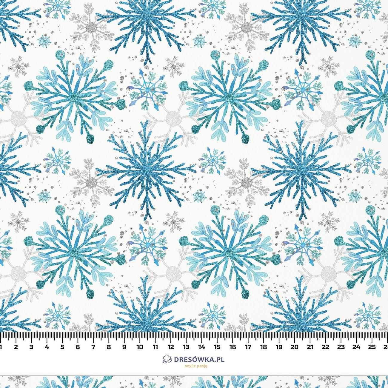 BLUE SNOWFLAKES pat. 2 - Cotton woven fabric