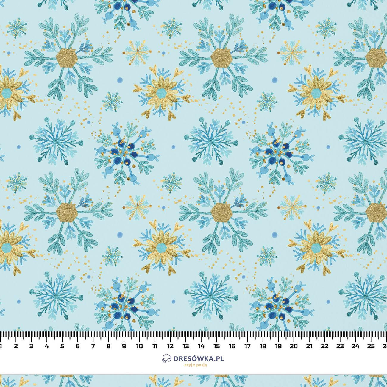BLUE SNOWFLAKES pat. 3 - looped knit fabric