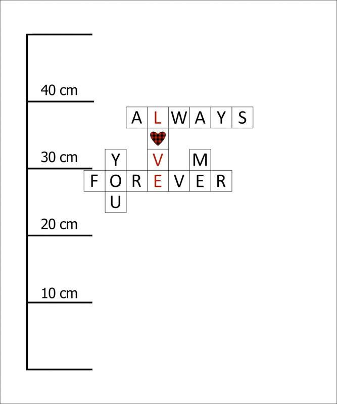 CROSSWORD (BE MY VALENTINE) - panel 50cm x 60cm