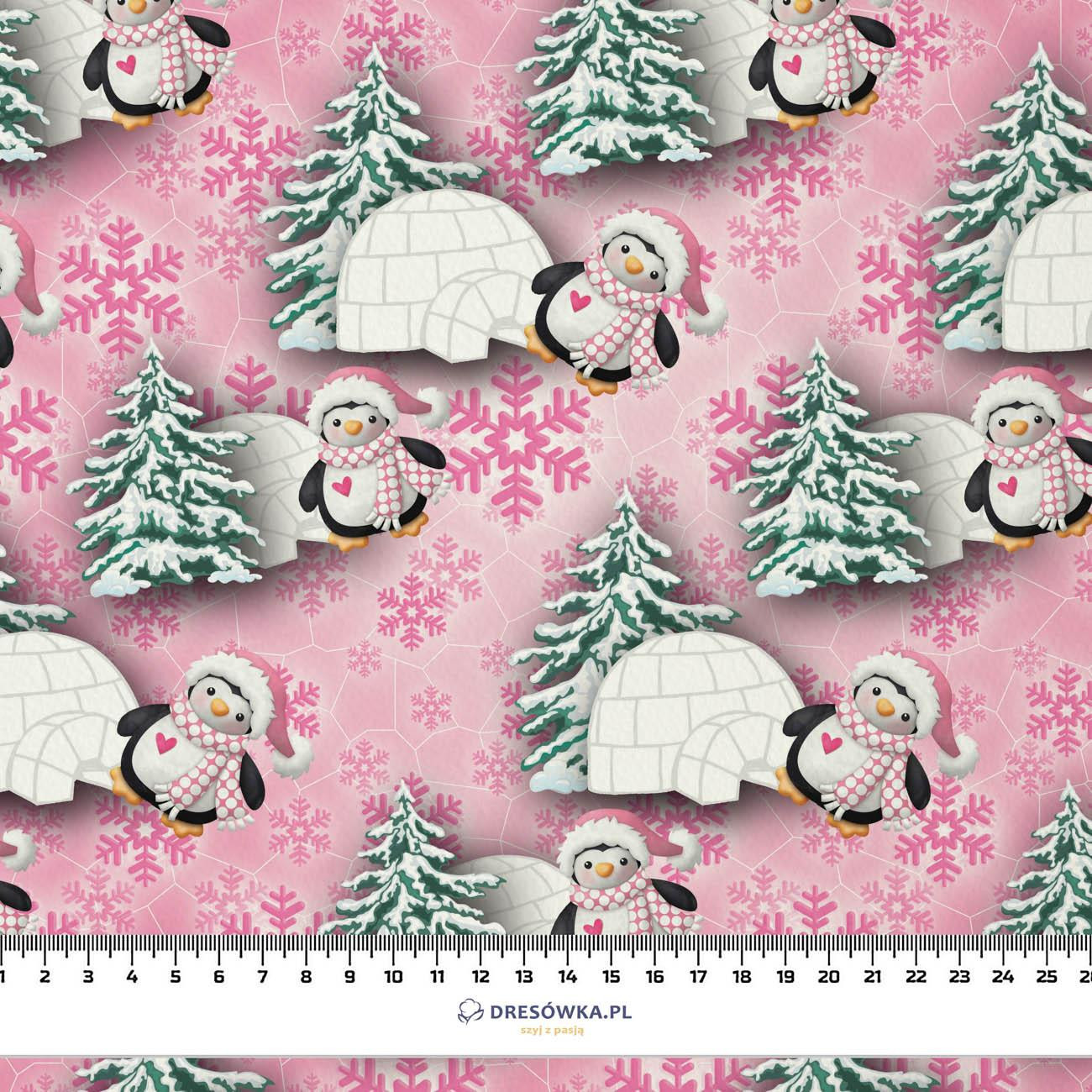 PENGUINS AND IGLOOS (PENGUINS) - looped knit fabric