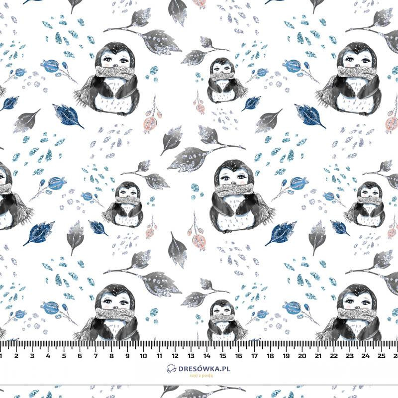 PENGUINS / LEAVES (ENCHANTED WINTER) - Cotton woven fabric