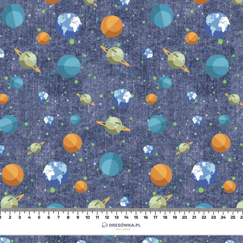 PLANETS PAT. 2 (SPACE EXPEDITION) / ACID WASH DARK BLUE - Waterproof woven fabric
