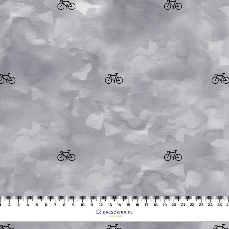 BICYCLES (minimal) / CAMOUFLAGE pat. 2 (grey) - Cotton woven fabric