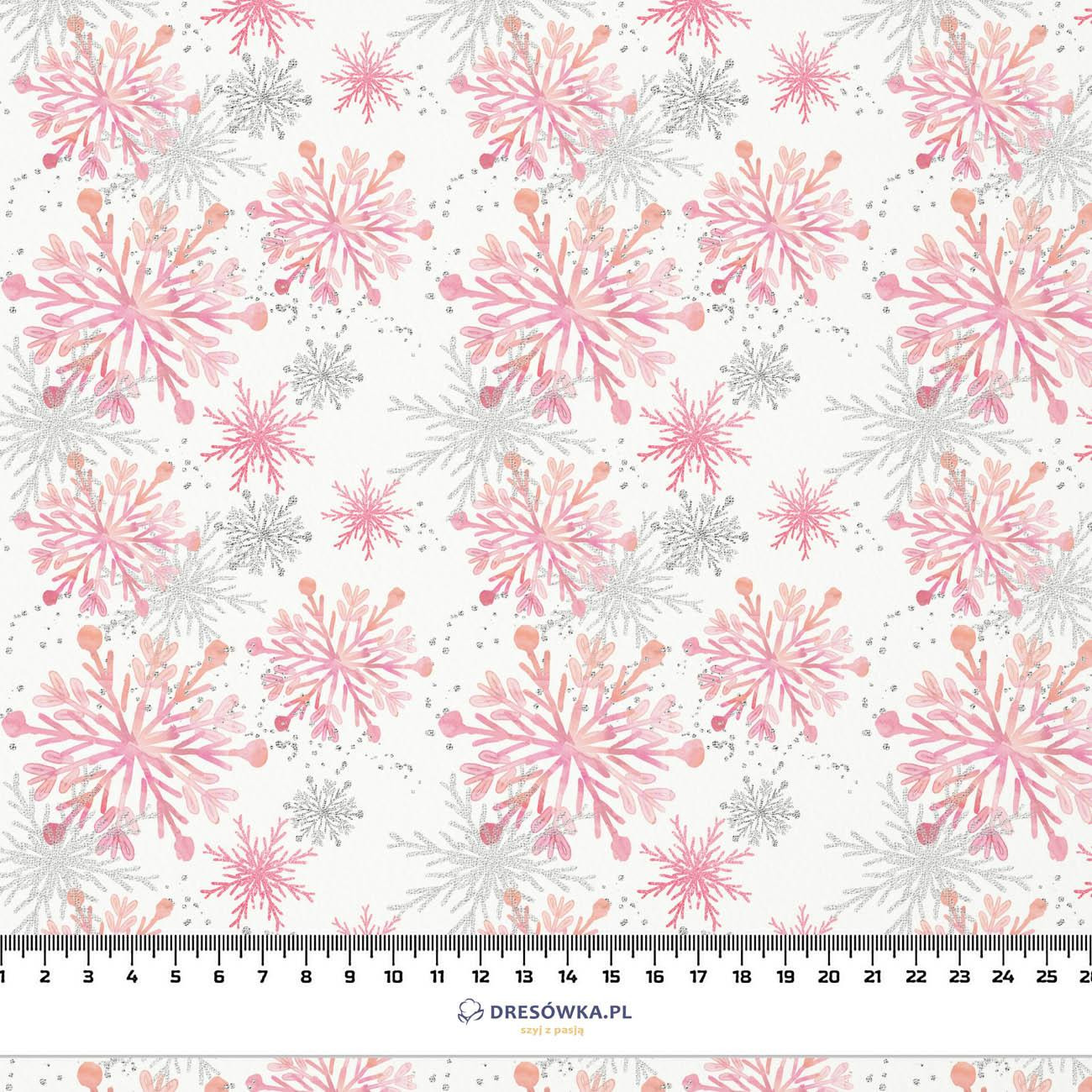 PINK SNOWFLAKES pat. 2 - single jersey with elastane 