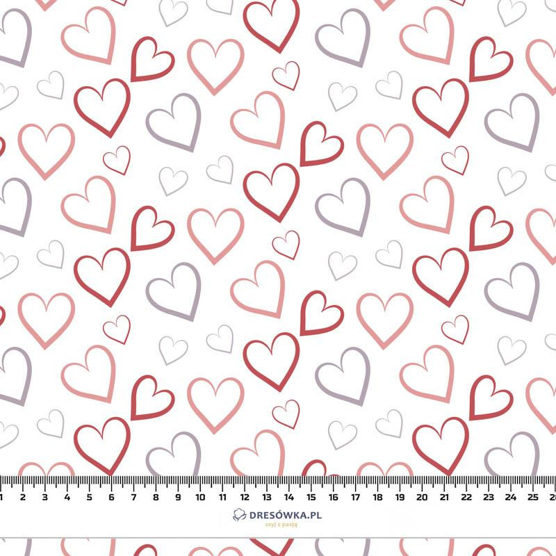HEARTS (CONTOUR) / white (VALENTINE'S HEARTS) - single jersey with elastane 