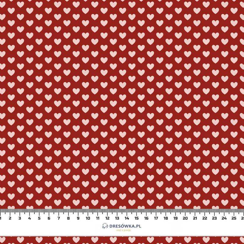 HEARTS / red (VALENTINE'S HEARTS) - Cotton woven fabric